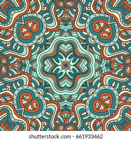 Mandala vector ornament. Vintage decorative elements. Hand drawn oriental background. Tribal motifs.