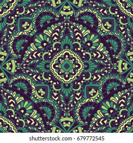 Mandala vector ornament. Vintage decorative elements. Hand drawn oriental background. Tribal motifs.