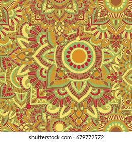 Mandala vector ornament. Vintage decorative elements. Hand drawn oriental background. Tribal motifs.