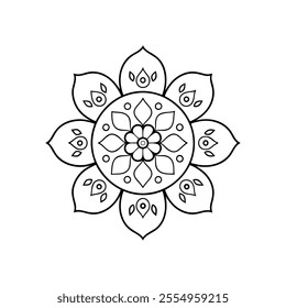  Mandala vector outline with while Background art