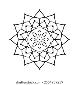  Mandala vector outline with while Background art