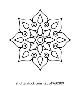  Mandala vector outline with while Background art