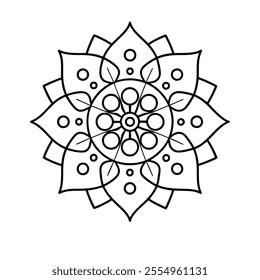  Mandala vector outline with while Background art