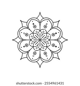  Mandala vector outline with while Background art