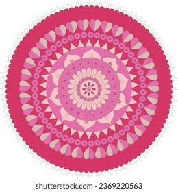 Mandala Vector rangoli Arte tradicional de arcilla colorido de la India 