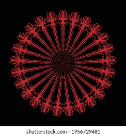 Vector de Mandala rojo y elemento cultural