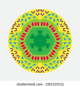 mandala vector round like a flower that is in full bloom in Indonesian model and Indian model