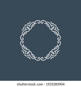 mandala vector round white frame.Greeting card with place for text