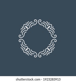 mandala vector round white frame.Greeting card with place for text