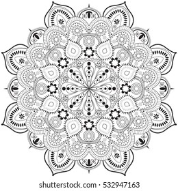 Mandala vector sample. Decorative round ornament. Unusual vector pattern, intricate shape.