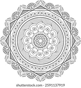 Mandala vector seamless ikat fashion 