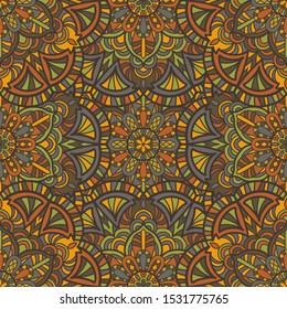 Mandala vector seamless pattern background. Tribal ornament.