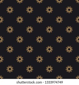 Mandala vector seamless pattern. Luxury ornate background with golden arabic elements on black background. Premium texture for prints and decor
