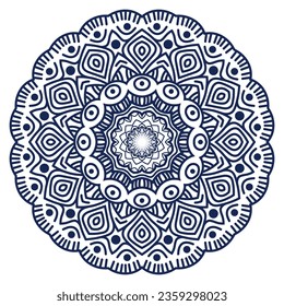 Mandala vector simple abstract flower round