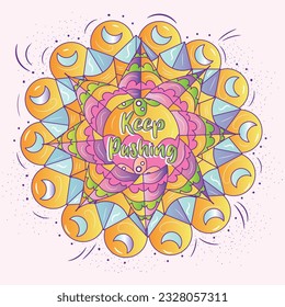 MANDALA VECTOR STAR FLOWER PASTEL COLORS KEEP PUSHING
