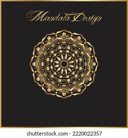Mandala vector style with beautiful golden and background black color.