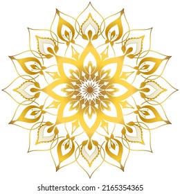 Set Ethnic Gold Flower Wreath Mandala Stock Vector (Royalty Free ...