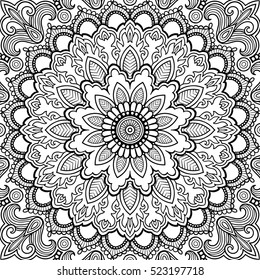 Mandala Vector tattoo. Perfect card for any other kind of design, birthday and other holiday, kaleidoscope, medallion, yoga, india, arabic. Islam, Arabic, Indian, asian motifs.