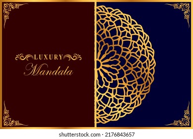Plantilla de vectores de Mandala, plantilla de Mandala de oro, Mandala de lujo