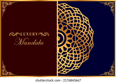 Mandala Vector Template, Gold Mandala Template, Luxury Mandala