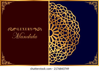 Mandala Vector Template, Gold Mandala Template, Luxury Mandala