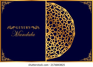 Mandala Vector Template, Gold Mandala Template, Luxury Mandala