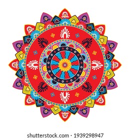 Mandala vector template, isolated obects over white background