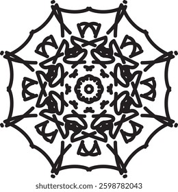 Mandala Vector Tree Lotus Flower Leaf Coloring Art Simple Design Shape Floral Oriental Outline Vintage Decorative Elements Pattern Illustration Islam Arabic Indian Turkish Mystic Religion Morals 