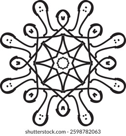 Mandala Vector Tree Lotus Flower Leaf Coloring Art Simple Design Shape Floral Oriental Outline Vintage Decorative Elements Pattern Illustration Islam Arabic Indian Turkish Mystic Religion Morals 