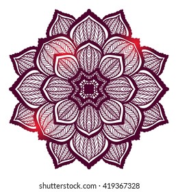 Mandala. Vintage decorative element. Ethnic round ornament. Mandala flower