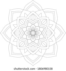 Mandala. Elementos decorativos de época. Antecedentes dibujados a mano. Islam, diseño árabe