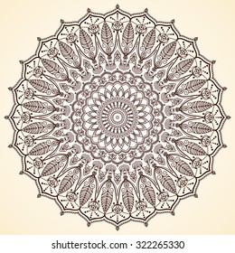 Mandala - vintage decorative element. Oriental, Islamic, Arabic, Indian, Turkish, Pakistani, Chinese, Ottoman pattern. Vector illustration