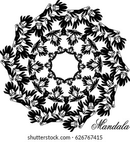  Mandala. Vintage decorative element. Oriental pattern, vector illustration. Islam, Arabic, Indian, moroccan,spain, turkish, pakistan, chinese, mystic, ottoman motifs. Coloring book page