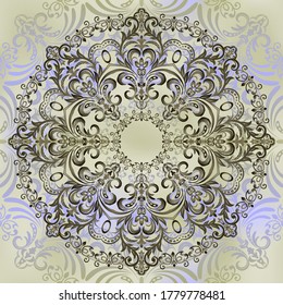 Mandala. Vintage dekoratives Element. Vektorgrafik.