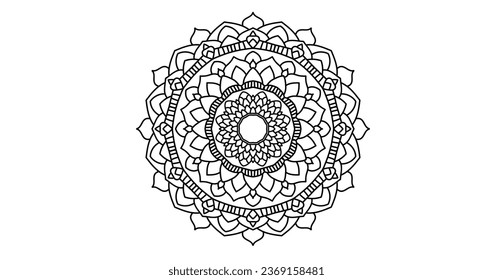 Mandala Vintage dekorative Elemente in schwarzer Farbe. Orientalisches Muster, Vektorgrafik. Islam, Arabisch, Indianisch, Marokkanisch, Spanien, Türkisch, Pakistan, Chinesisch und mystisch