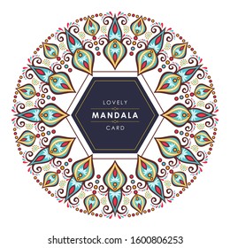 Mandala Vintage decorative elements design. with gold, green, black and dark Blue colors on a white background