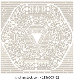 Mandala. Vintage decorative elements. Hand Drawn Background. Islam, Arabic, Indian, Ottoman, Native Americans, cosmic technogenic motives.