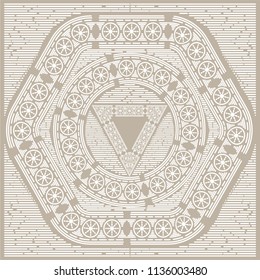 Mandala. Vintage decorative elements. Hand Drawn Background. Islam, Arabic, Indian, Ottoman, Native Americans, cosmic technogenic motives.
