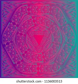 Mandala. Vintage decorative elements. Hand Drawn Background. Islam, Arabic, Indian, Ottoman, Native Americans, cosmic technogenic motives.