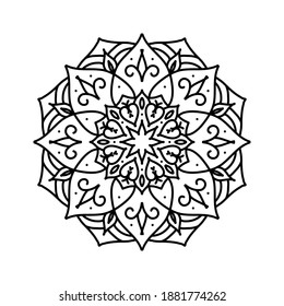 Mandala. Elementos decorativos de época. Fondo dibujado a mano