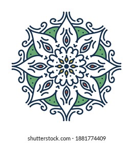 Mandala. Elementos decorativos de época. Fondo dibujado a mano