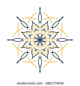 Mandala. Elementos decorativos de época. Fondo dibujado a mano