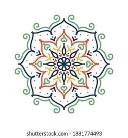 Mandala. Elementos decorativos de época. Fondo dibujado a mano