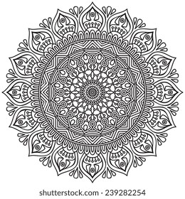 Mandala. Vintage decorative elements. Hand drawn background. Islam, Arabic, Indian, ottoman motifs. 