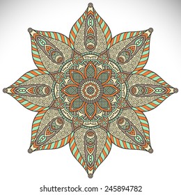 Mandala. Vintage decorative elements. Hand drawn background. Islam, Arabic, Indian, ottoman motifs. 