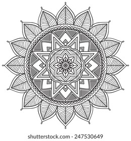 Mandala. Vintage decorative elements. Hand drawn background. Islam, Arabic, Indian, ottoman motifs. 