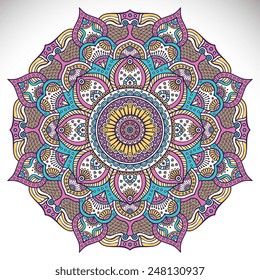 Mandala. Vintage decorative elements. Hand drawn background. Islam, Arabic, Indian, ottoman motifs. 