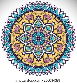  Mandala. Vintage dekorative Elemente. Handgezeichnet Hintergrund. Islam, arabische, indische, ottomanische Motive. 