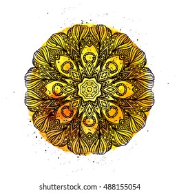 Mandala. Vintage decorative elements. Hand drawn background. Round Ornament Pattern