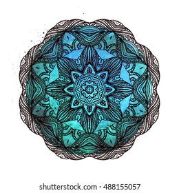 Mandala. Vintage decorative elements. Hand drawn background. Round Ornament Pattern